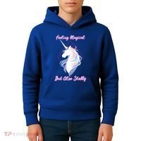 I Feel Magical But Also Stabby Funny Unicorn Gift Kids Hoodie thumb 4