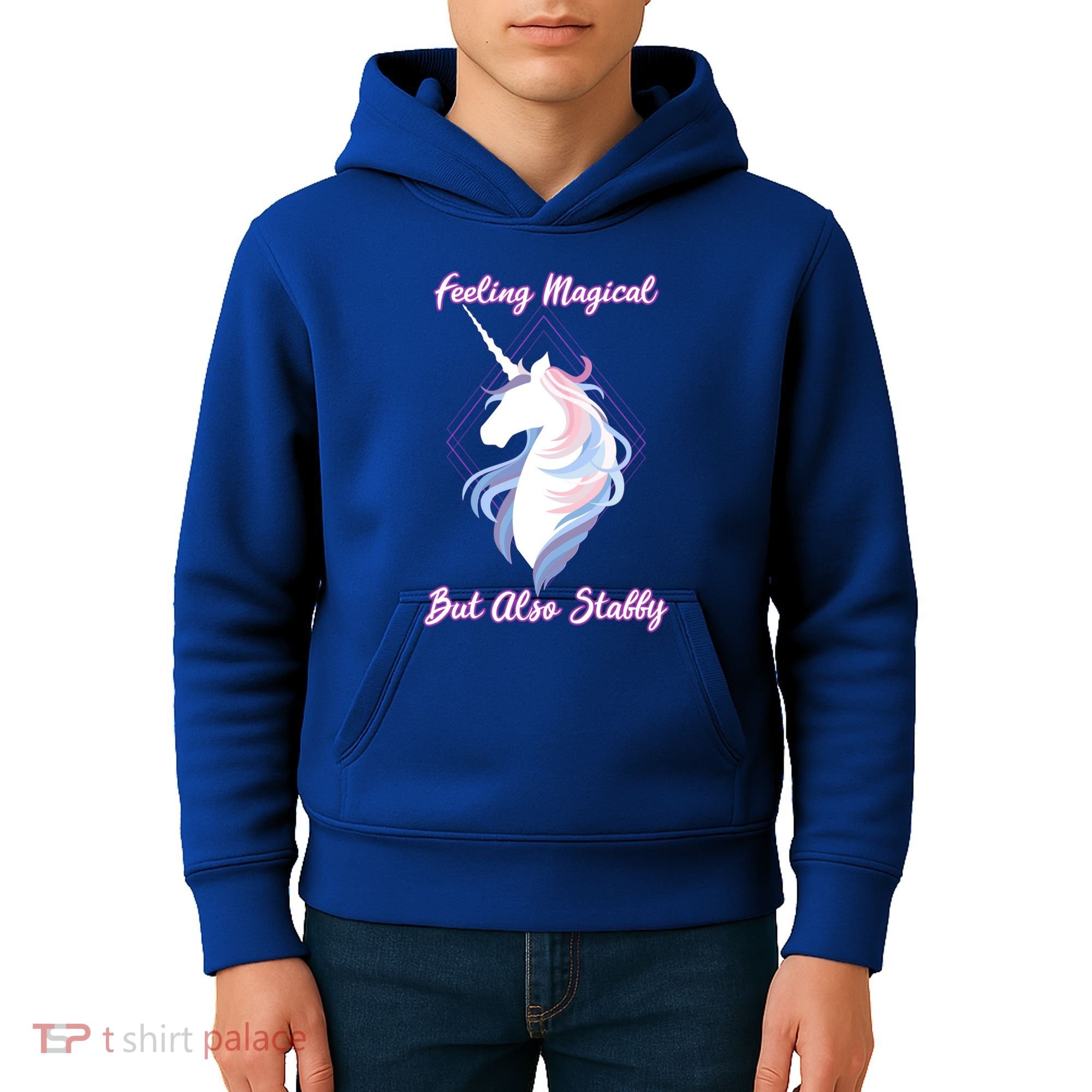 I Feel Magical But Also Stabby Funny Unicorn Gift Kids Hoodie