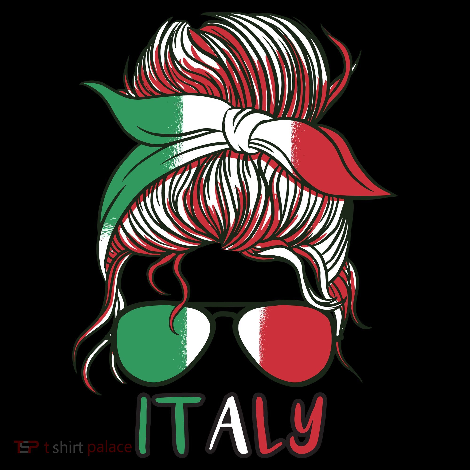 Italy Flag Messy Bun Italian Apron