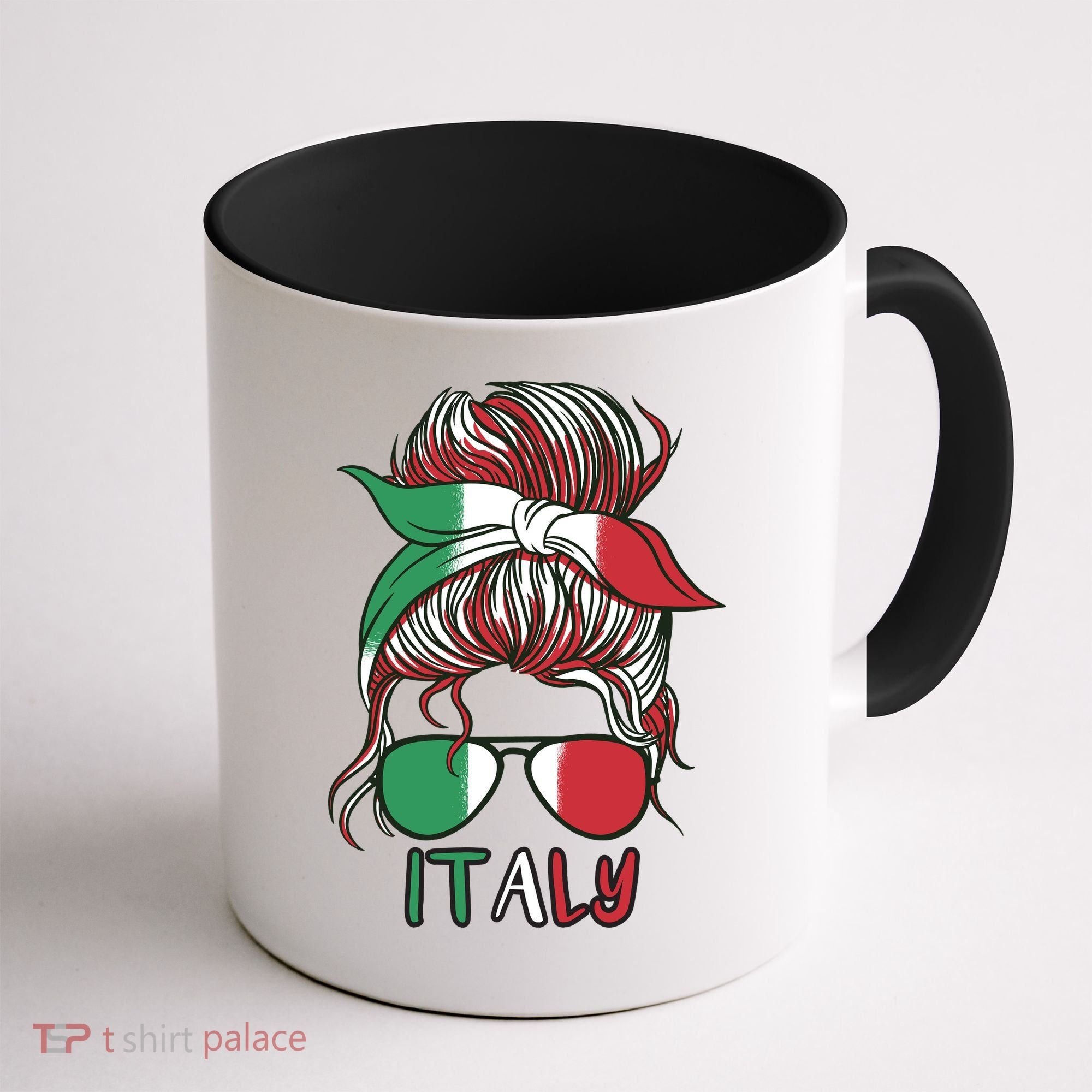 Italy Flag Messy Bun Italian Coffee Mug
