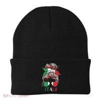 Italy Flag Messy Bun Italian Beanie thumb 0