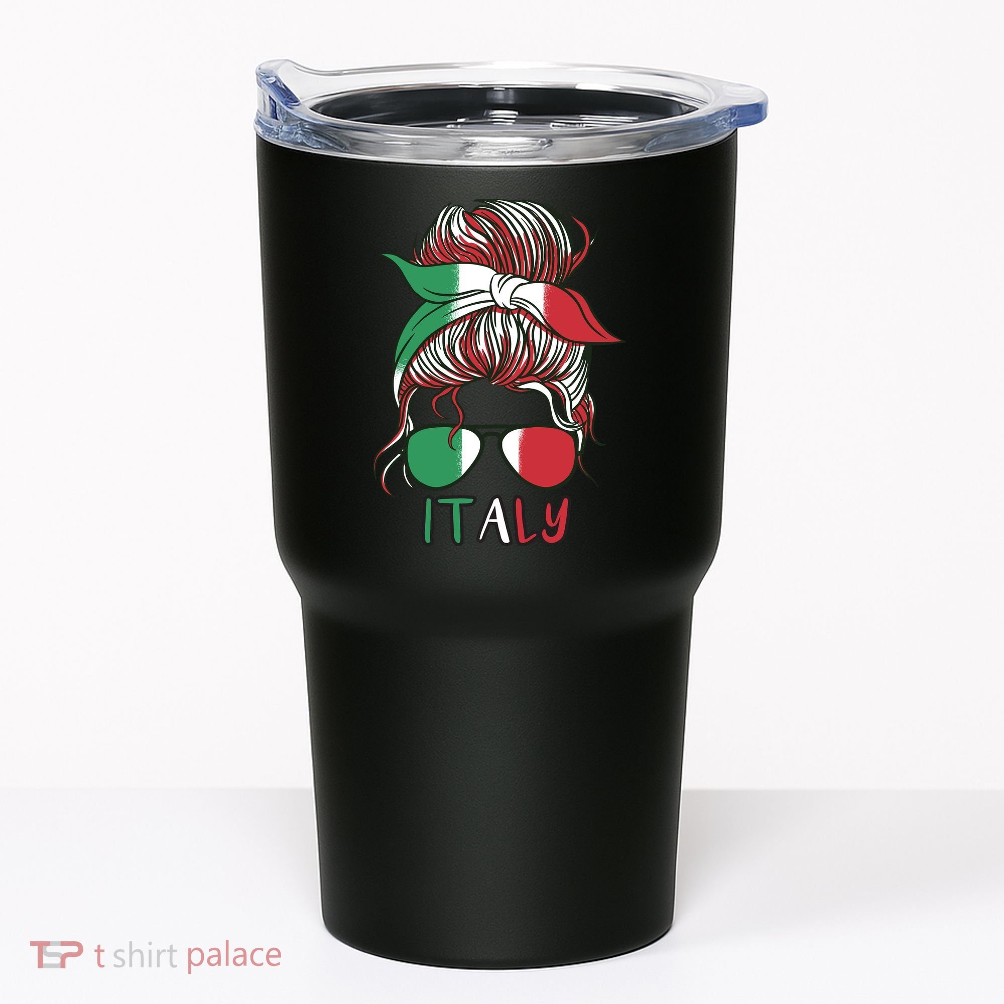 Italy Flag Messy Bun Italian Tumbler