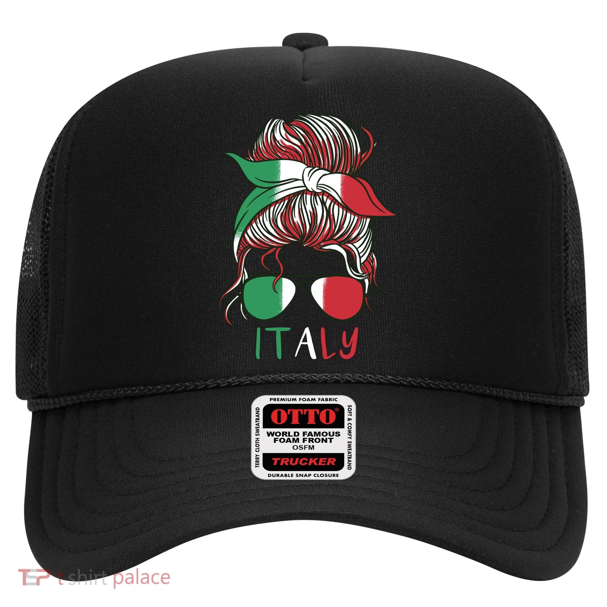 Italy Flag Messy Bun Italian Hat