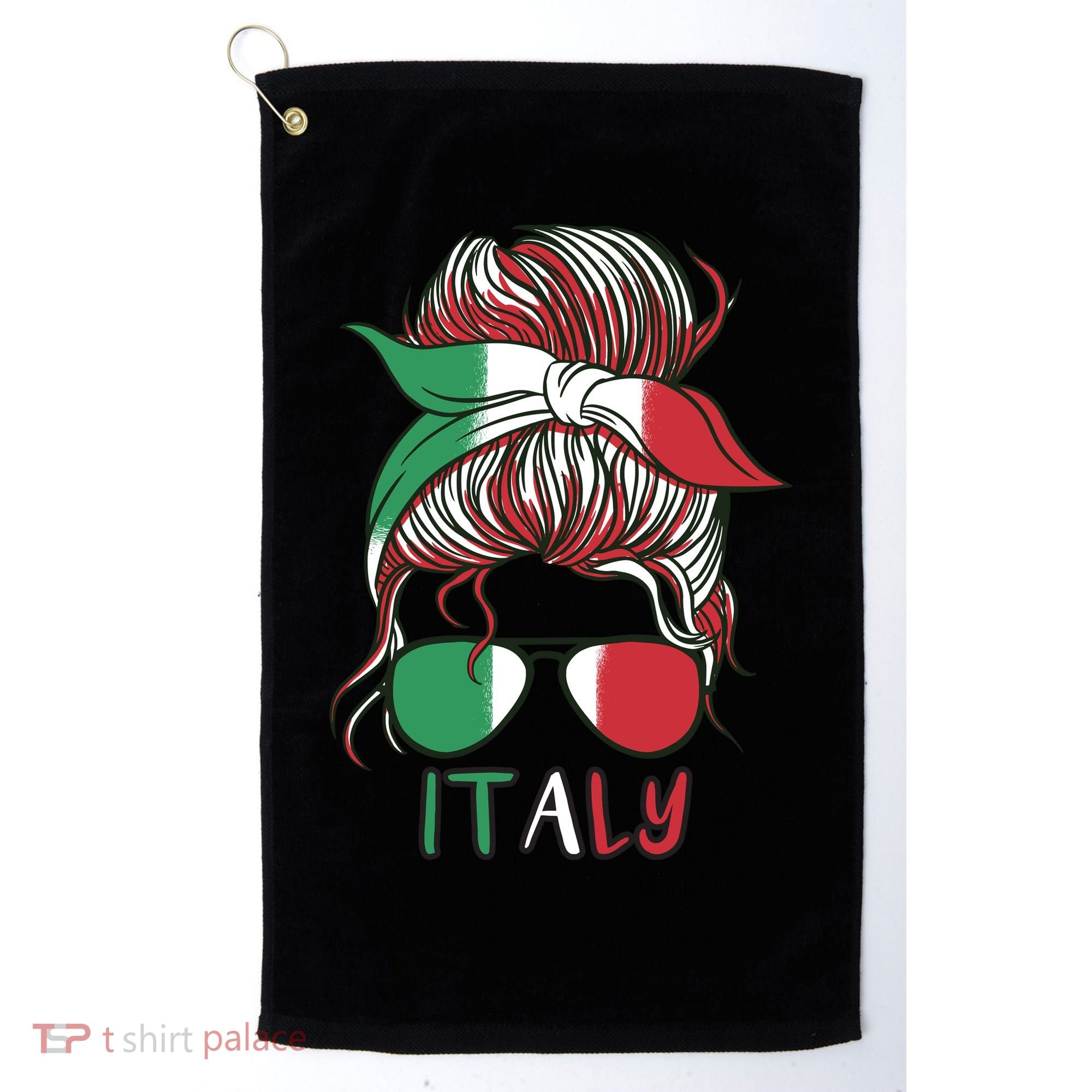 Italy Flag Messy Bun Italian Golf Towel