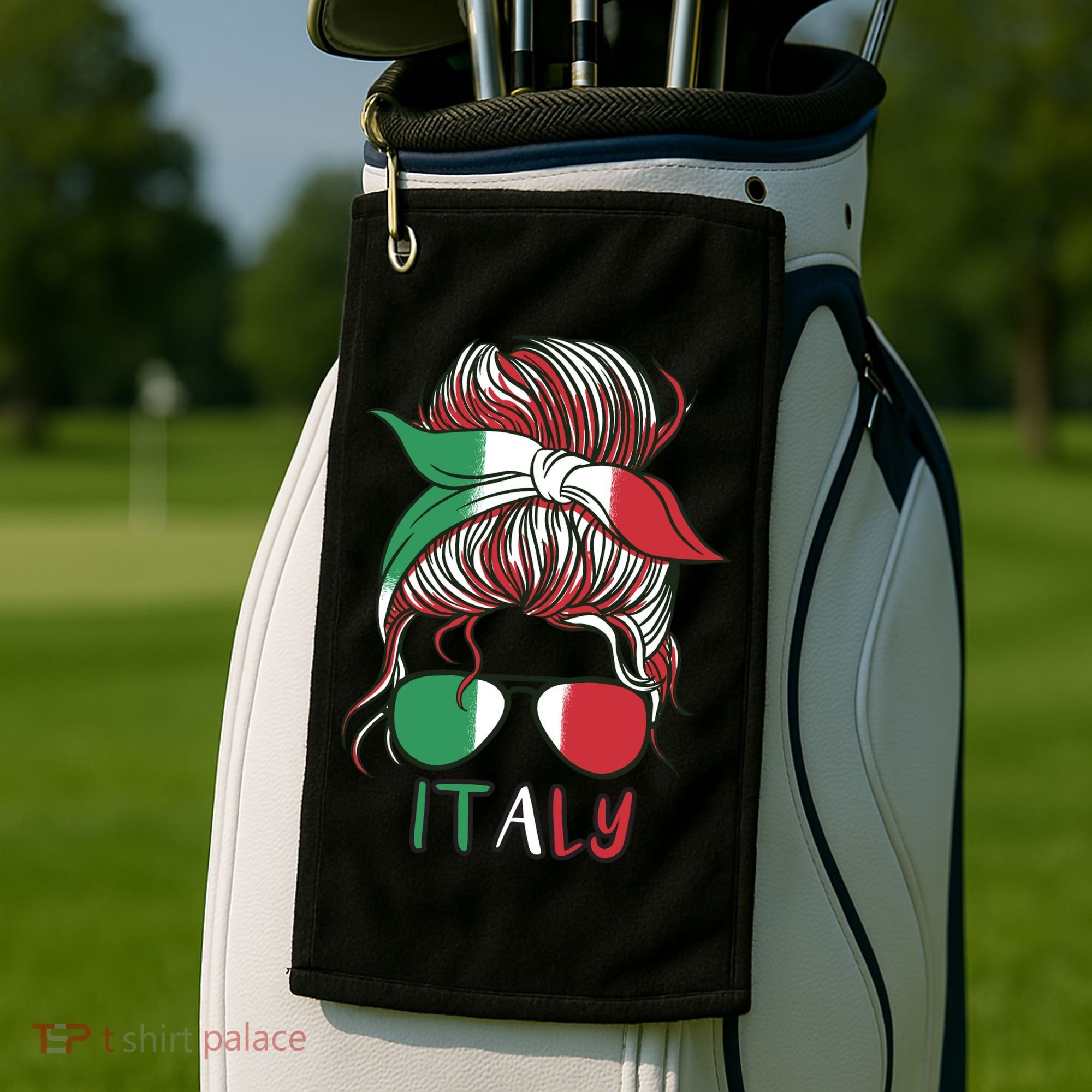 Italy Flag Messy Bun Italian Golf Towel