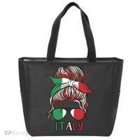 Italy Flag Messy Bun Italian Tote Bag thumb 0