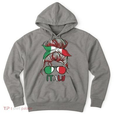 Italy Flag Messy Bun Italian Hoodie