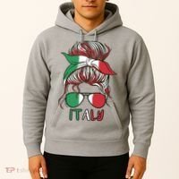 Italy Flag Messy Bun Italian Hoodie thumb 2