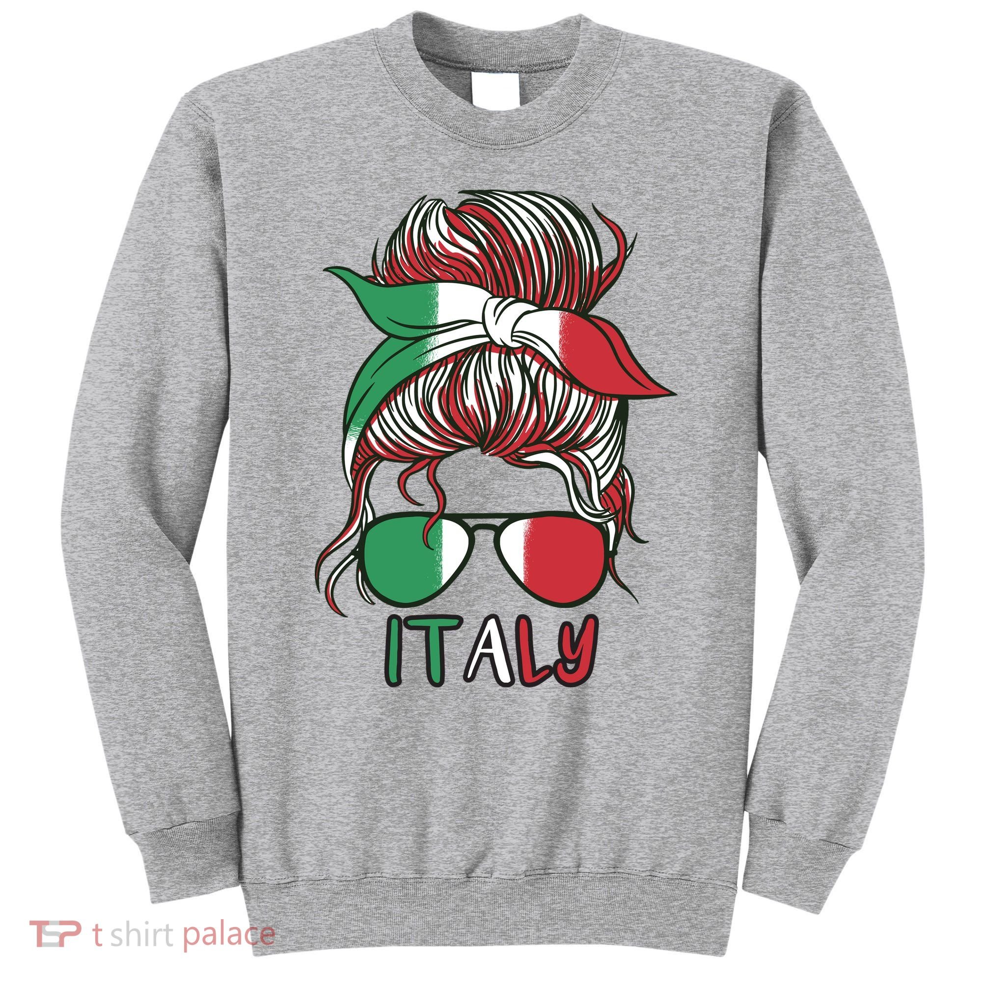 Italy Flag Messy Bun Italian Sweatshirt