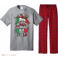 Italy Flag Messy Bun Italian Pajama Set thumb 0
