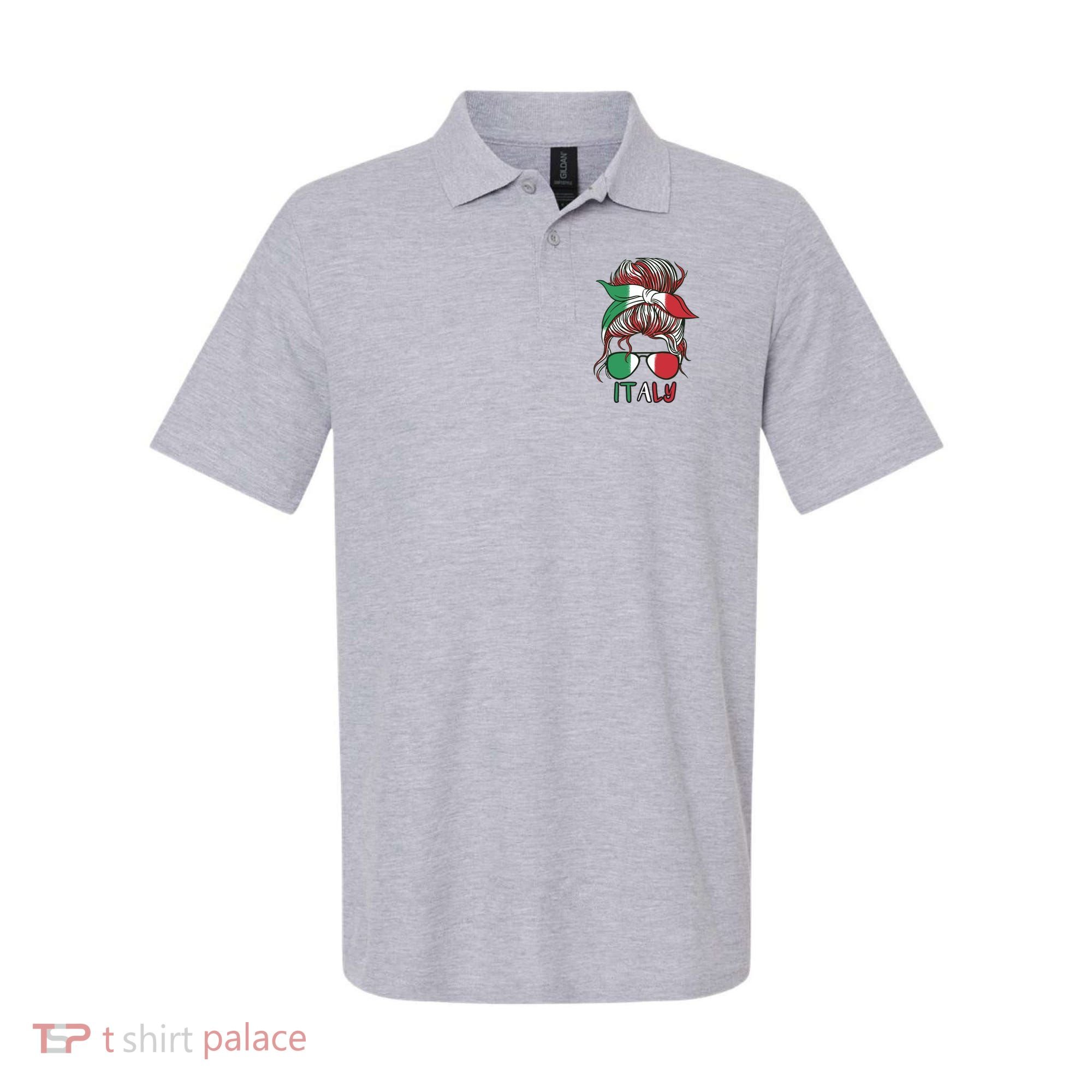 Italy Flag Messy Bun Italian Polo