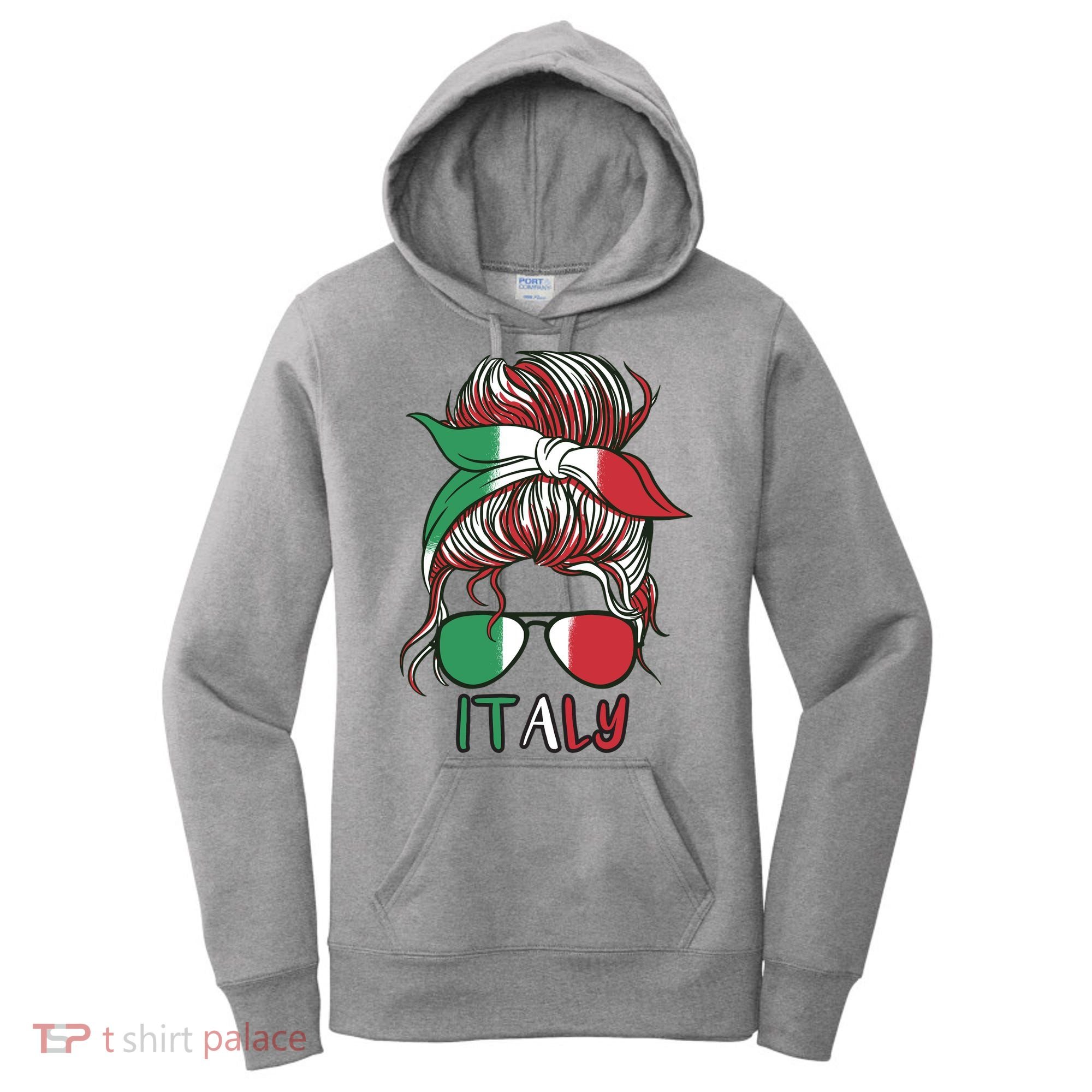 Italy Flag Messy Bun Italian Women's Hoodie
