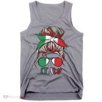 Italy Flag Messy Bun Italian Tank Top thumb 0