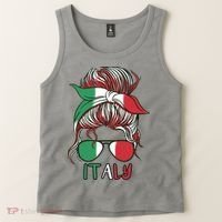 Italy Flag Messy Bun Italian Tank Top thumb 2