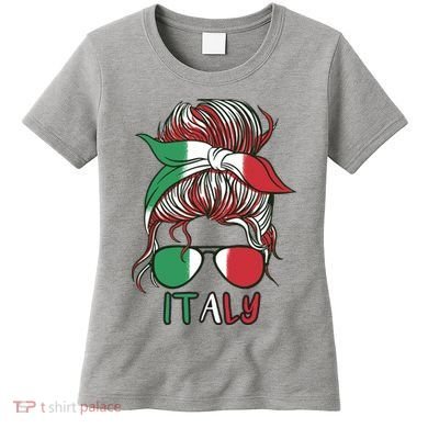 Italy Flag Messy Bun Italian Women's T-Shirt