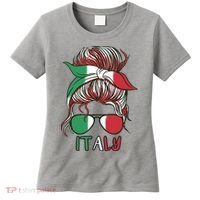 Italy Flag Messy Bun Italian Women's T-Shirt thumb 0