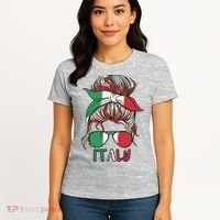 Italy Flag Messy Bun Italian Women's T-Shirt thumb 4
