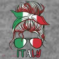 Italy Flag Messy Bun Italian Women's T-Shirt thumb 6