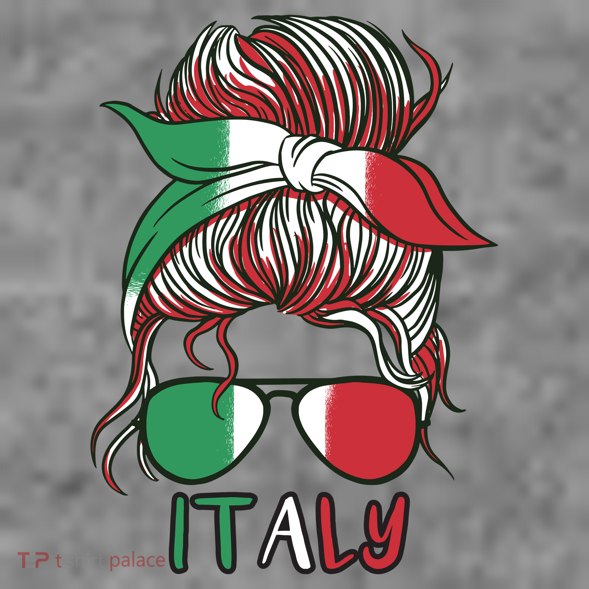 Italy Flag Messy Bun Italian Women's T-Shirt