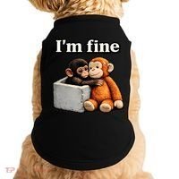 I'm Fine Monkey Punch Funny Doggie Tank thumb 0