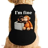 I'm Fine Monkey Punch Funny Doggie Tank thumb 0