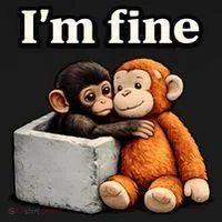 I'm Fine Monkey Punch Funny Doggie Tank thumb 4
