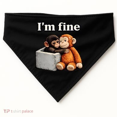 I'm Fine Monkey Punch Funny USA-Made Doggie Bandana