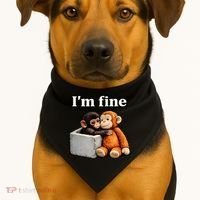 I'm Fine Monkey Punch Funny USA-Made Doggie Bandana thumb 1
