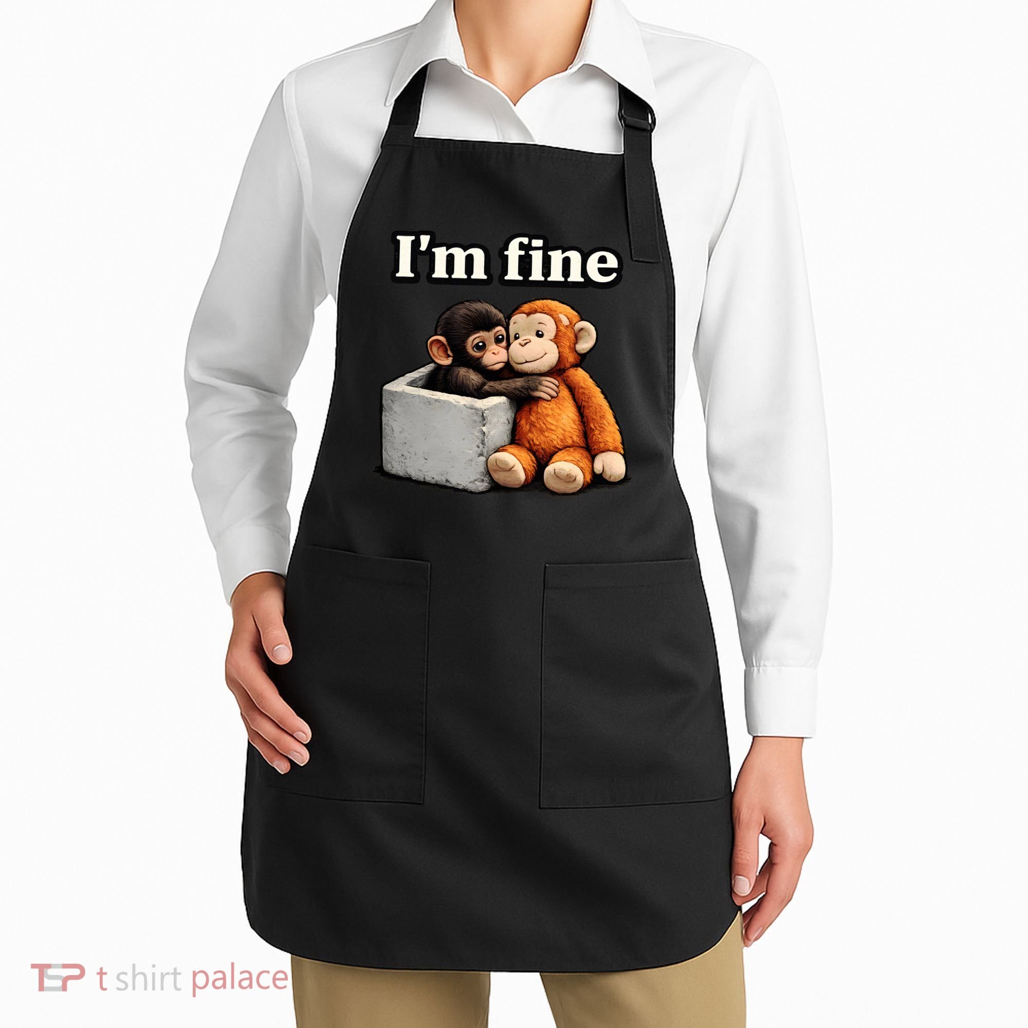 I'm Fine Monkey Punch Funny Apron