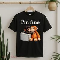 I'm Fine Monkey Punch Funny T-Shirt thumb 2
