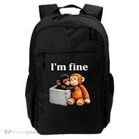 I'm Fine Monkey Punch Funny Backpack thumb 0