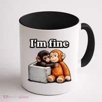 I'm Fine Monkey Punch Funny Coffee Mug thumb 1