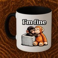 I'm Fine Monkey Punch Funny Coffee Mug thumb 2