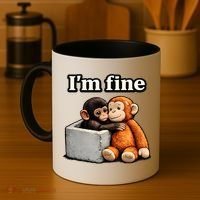 I'm Fine Monkey Punch Funny Coffee Mug thumb 4
