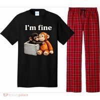 I'm Fine Monkey Punch Funny Pajama Set thumb 0