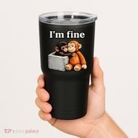 I'm Fine Monkey Punch Funny Tumbler thumb 2