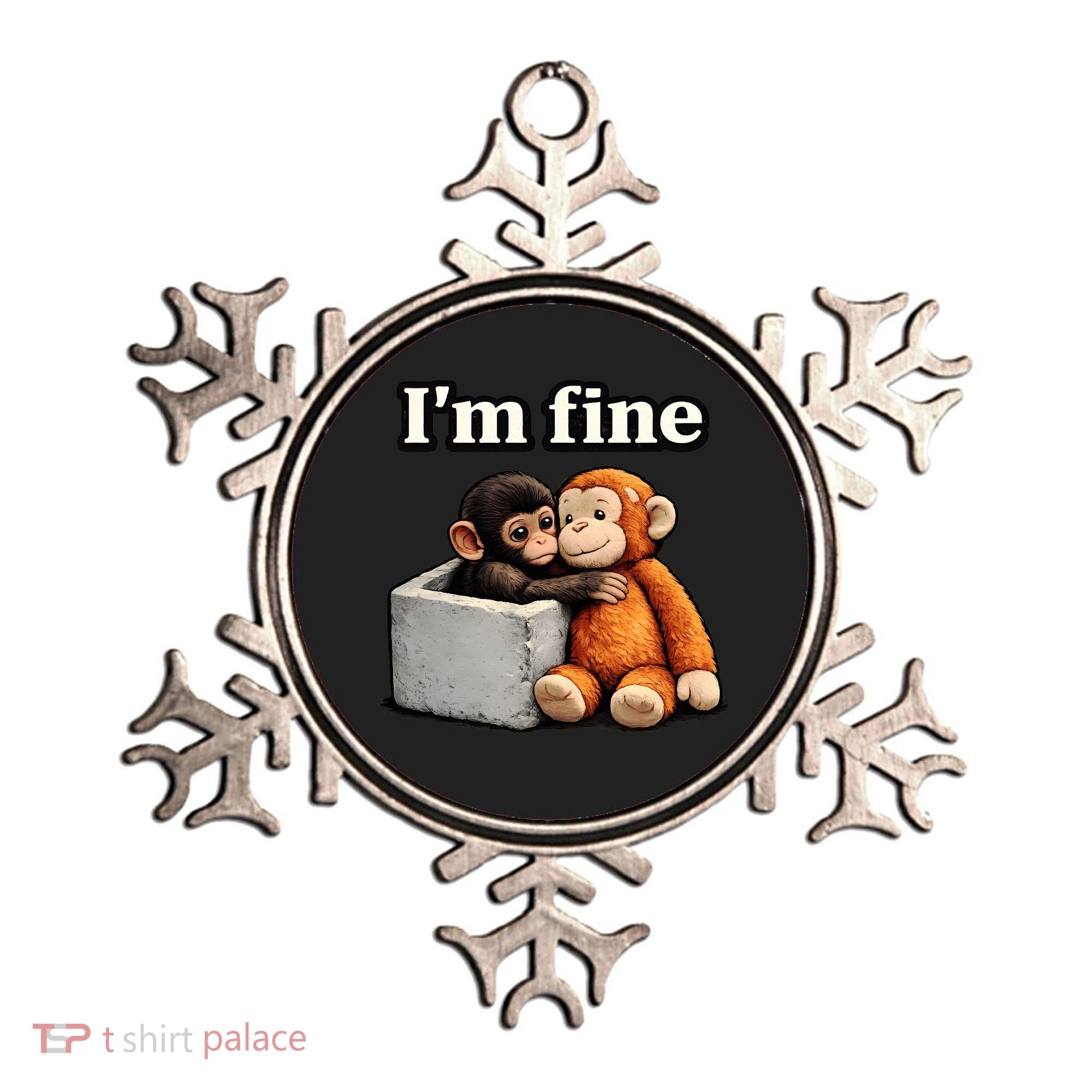 I'm Fine Monkey Punch Funny Ornament