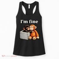 I'm Fine Monkey Punch Funny Women's Tank Top thumb 0