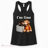 I'm Fine Monkey Punch Funny Women's Tank Top thumb 0