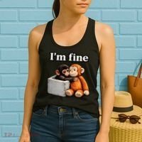 I'm Fine Monkey Punch Funny Women's Tank Top thumb 2