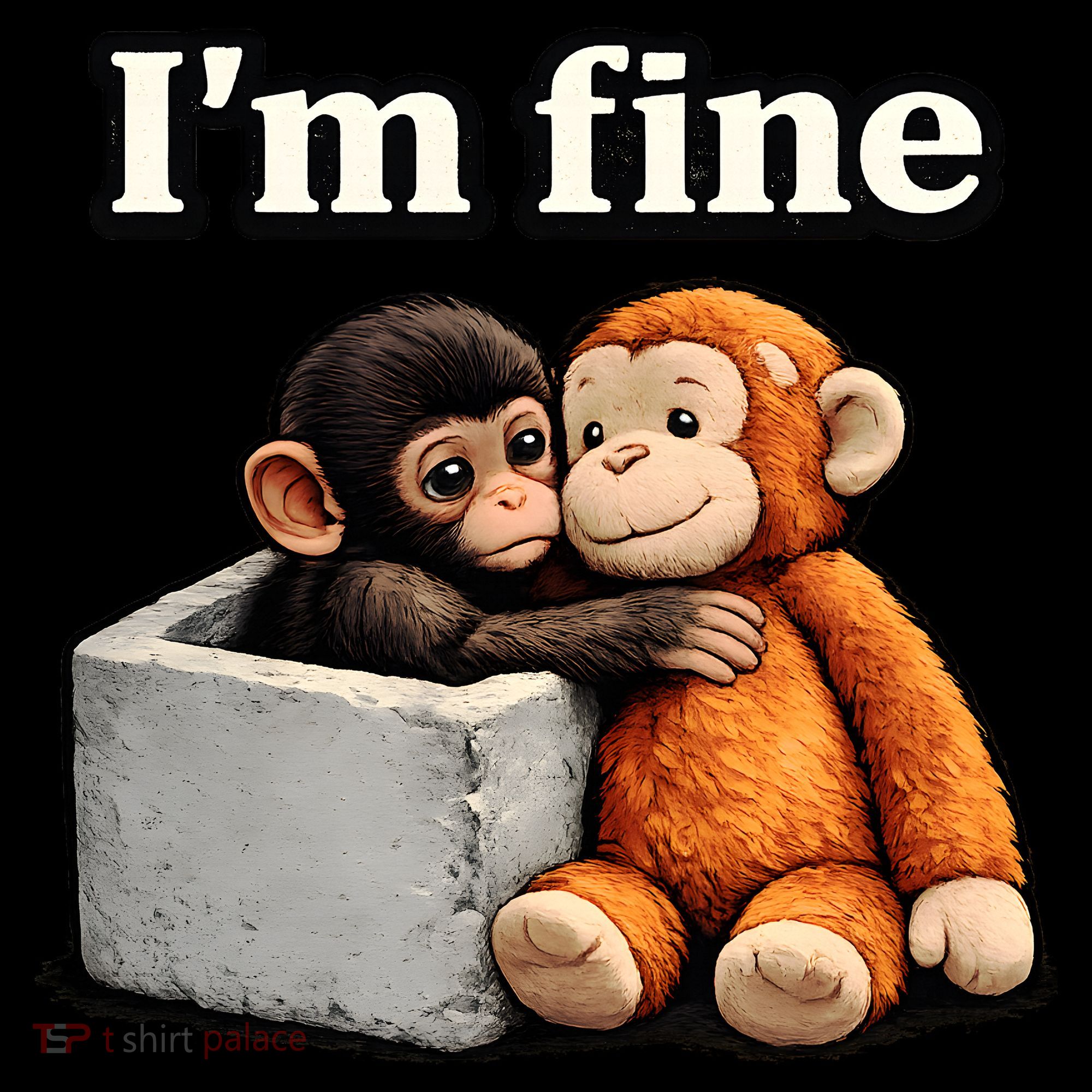 I'm Fine Monkey Punch Funny Baby Bodysuit