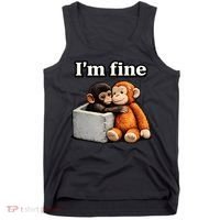 I'm Fine Monkey Punch Funny Tank Top thumb 0