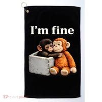 I'm Fine Monkey Punch Funny Golf Towel thumb 0