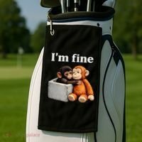 I'm Fine Monkey Punch Funny Golf Towel thumb 2