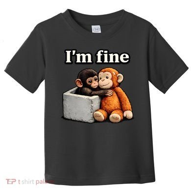 I'm Fine Monkey Punch Funny Toddler T-Shirt