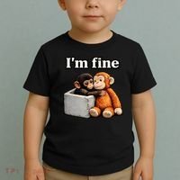 I'm Fine Monkey Punch Funny Toddler T-Shirt thumb 2