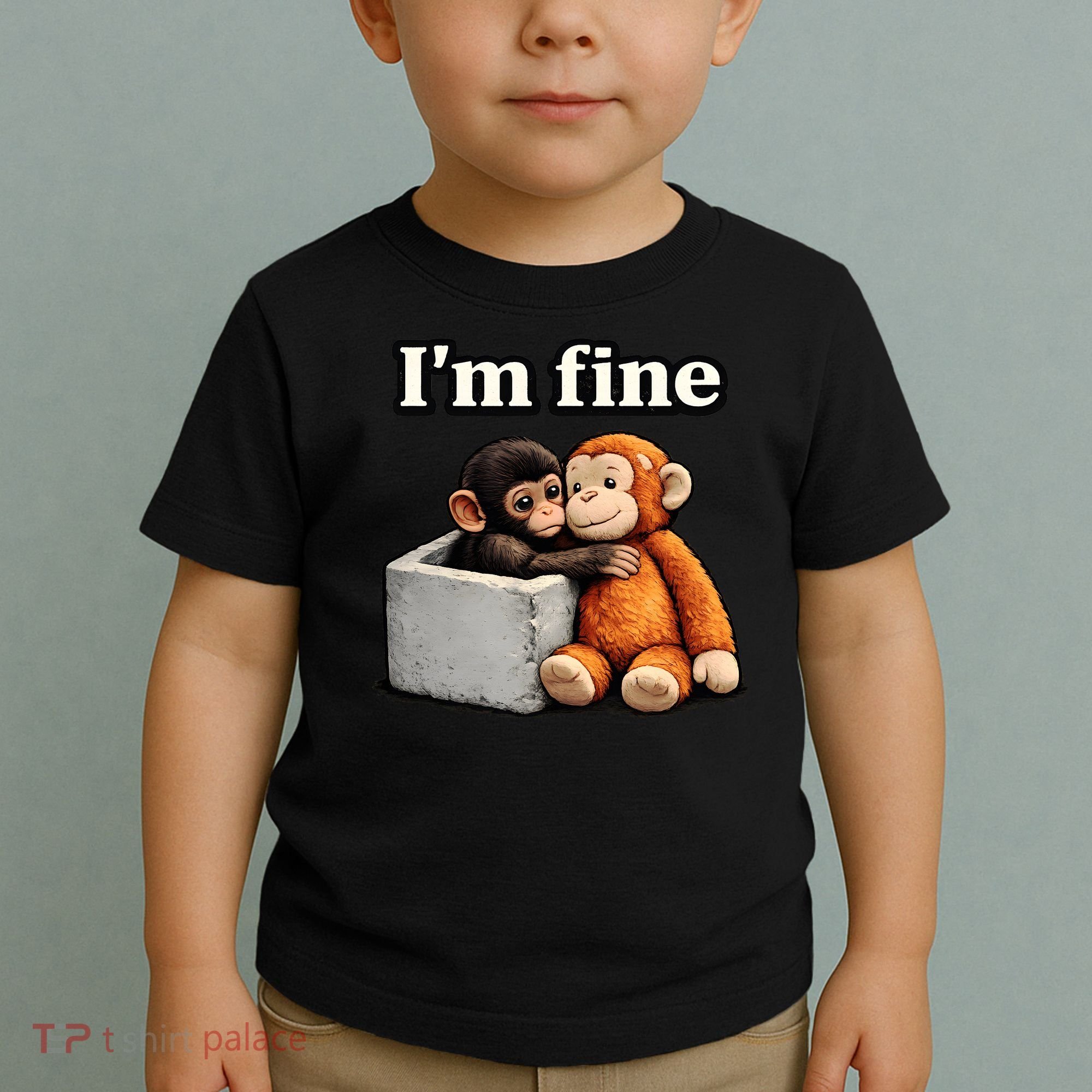 I'm Fine Monkey Punch Funny Toddler T-Shirt