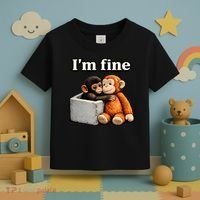I'm Fine Monkey Punch Funny Toddler T-Shirt thumb 3