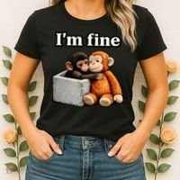 I'm Fine Monkey Punch Funny Women's T-Shirt thumb 2