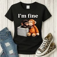 I'm Fine Monkey Punch Funny Women's T-Shirt thumb 3